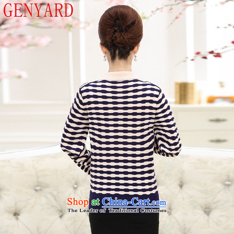 New Spring and Autumn GENYARD2015 replacing older women wear long-sleeved in woolen sweater middle-aged moms knitted sweaters blue 2XL,GENYARD,,, streaks shopping on the Internet