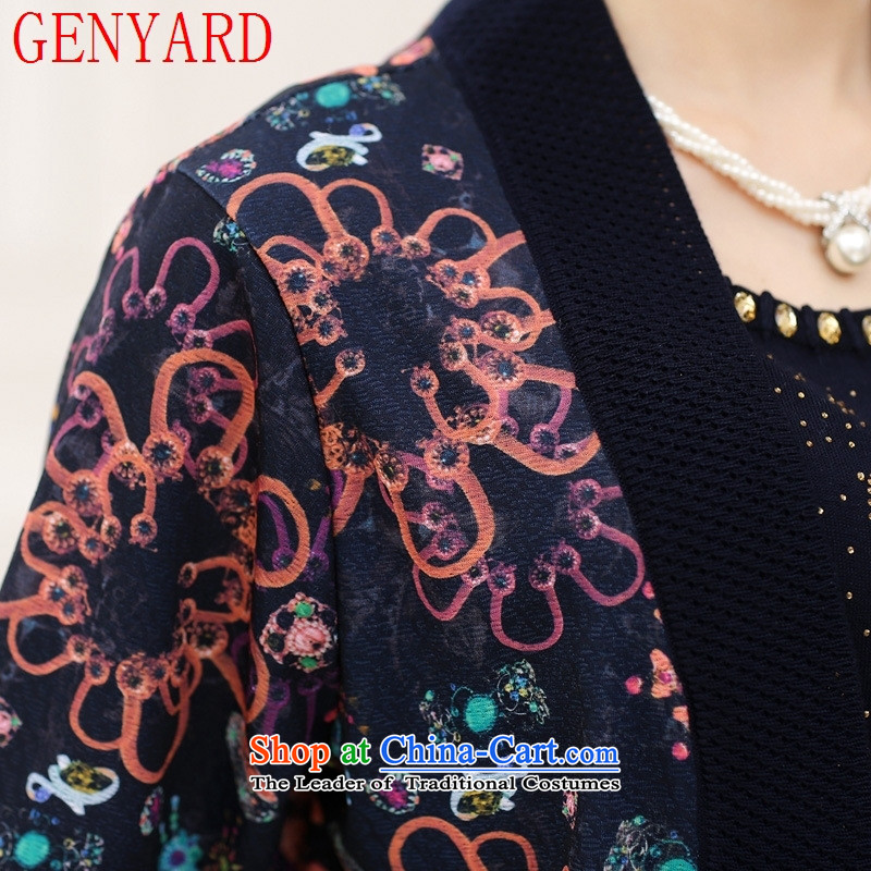 Replace the autumn GENYARD mother jackets cardigan 40-50-year-old elderly lady knitted really two kits large middle-aged shirt color navy XL( recommendations 120-135 catty ),GENYARD,,, shopping on the Internet