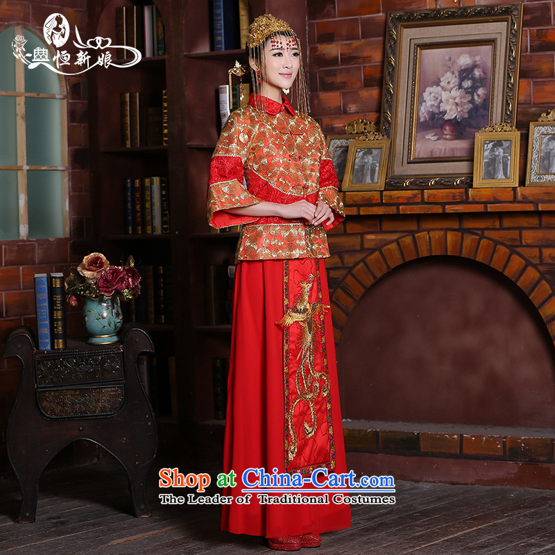 Noritsune bride 2015 damask National Traditional Chinese Soo Wo serving two kits Loose Cuff 7 female red wedding dress Qipao (fine embroidered red as soon as possible , bearing noritsune bride shopping on the Internet has been pressed.