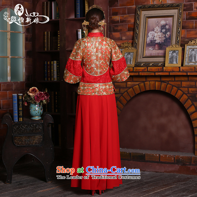 Noritsune bride 2015 damask National Traditional Chinese Soo Wo serving two kits Loose Cuff 7 female red wedding dress Qipao (fine embroidered red as soon as possible , bearing noritsune bride shopping on the Internet has been pressed.