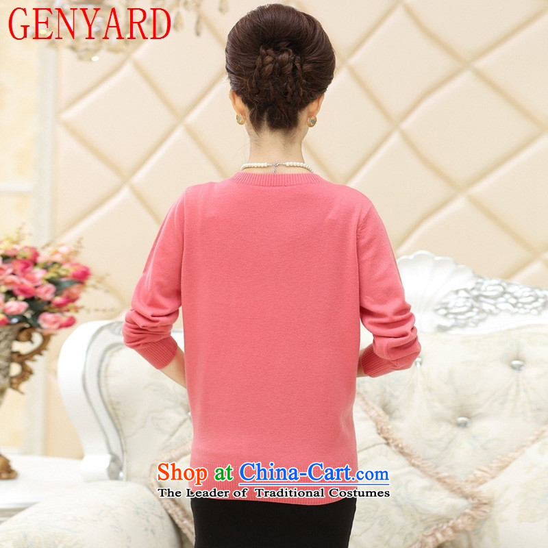 Genyard new woolen sweater in spring and autumn, forming the Netherlands mother older middle-aged women with large long-sleeved light Sweater Knit-pink 3XL 145-165 catty ,GENYARD,,, shopping on the Internet