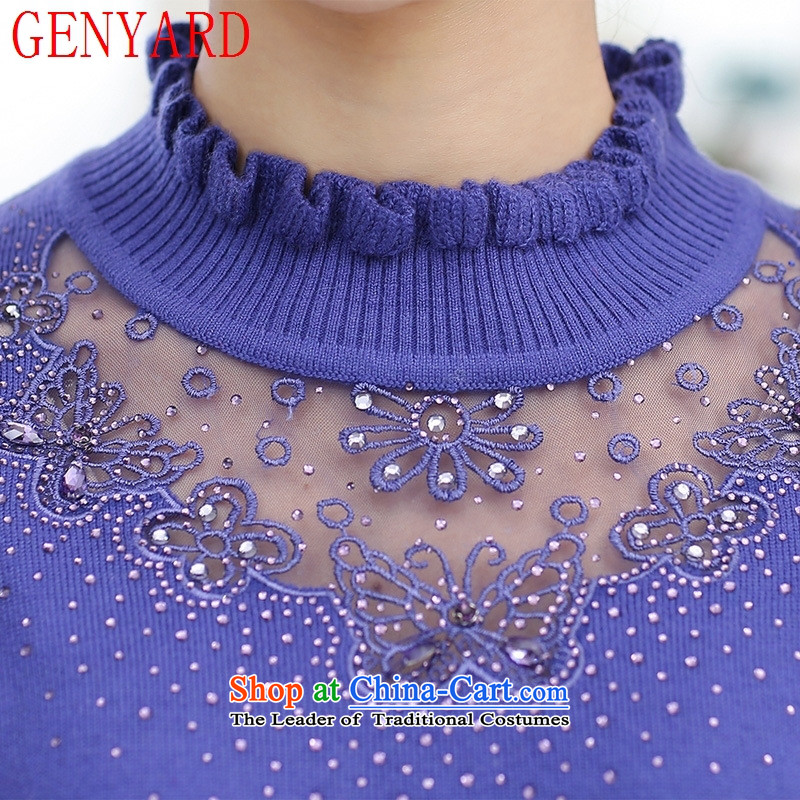 In the number of older women's GENYARD2015 autumn large Knitted Shirt with mother boxed long-sleeved sweater, forming the basis for middle-aged female red sweater M,GENYARD,,, clothes shopping on the Internet