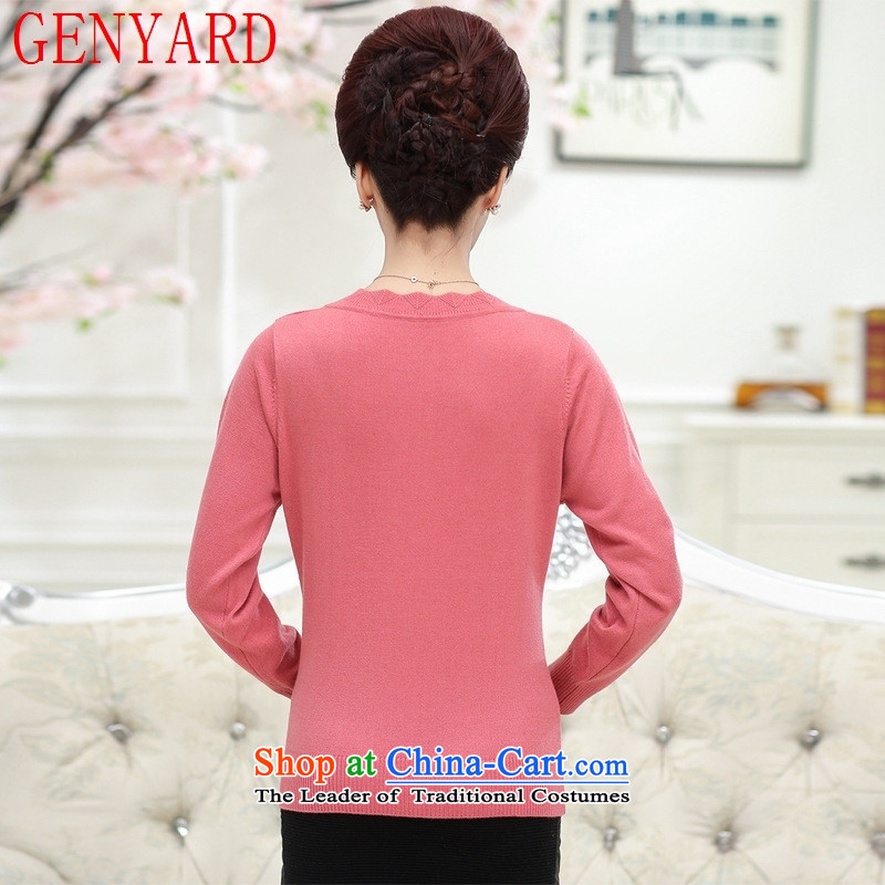 In the number of older women's GENYARD fall inside the new mother replacing sweater 40-50 round-neck collar middle-aged women forming the Woolen Sweater Knit-dark red 2XL,GENYARD,,, shopping on the Internet