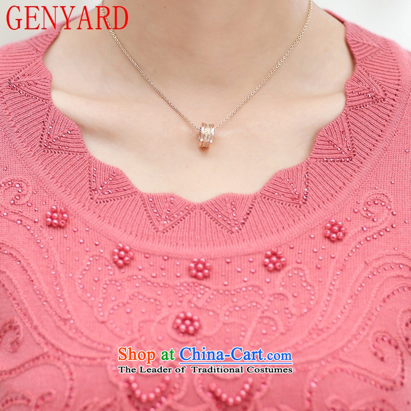 In the number of older women's GENYARD fall inside the new mother replacing sweater 40-50 round-neck collar middle-aged women forming the Woolen Sweater Knit-dark red 2XL,GENYARD,,, shopping on the Internet