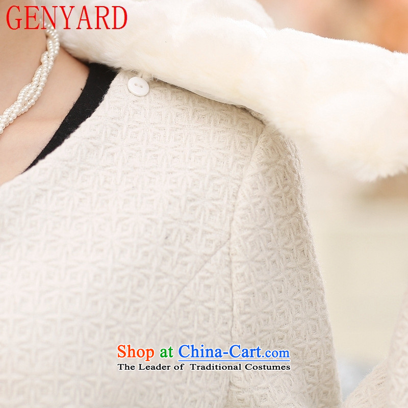 Middle-aged gross? jacket GENYARD women in middle-aged moms long load Fall/Winter Collections in the new elderly women a wool coat beige 3XL,GENYARD,,, shopping on the Internet