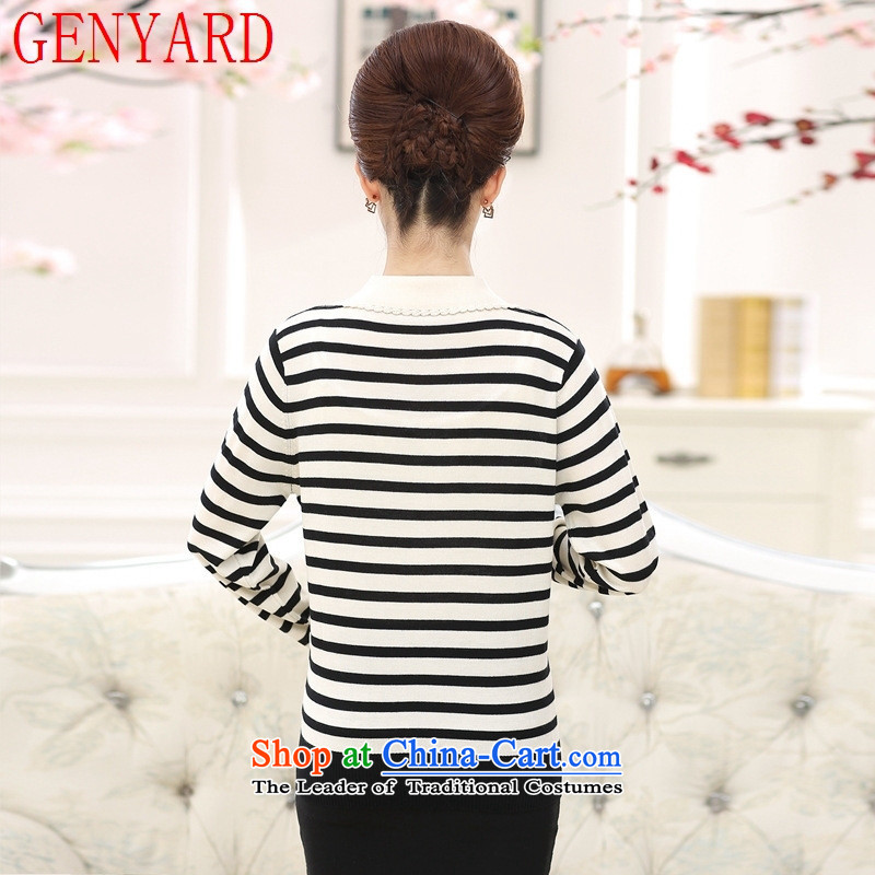 The elderly in the new GENYARD girls aged 40-50 Spring and Autumn knitwear larger mother long-sleeved T-shirt with the middle-aged women woolen sweater black 2XL( recommendations 140-160 characters catty ),GENYARD,,, shopping on the Internet
