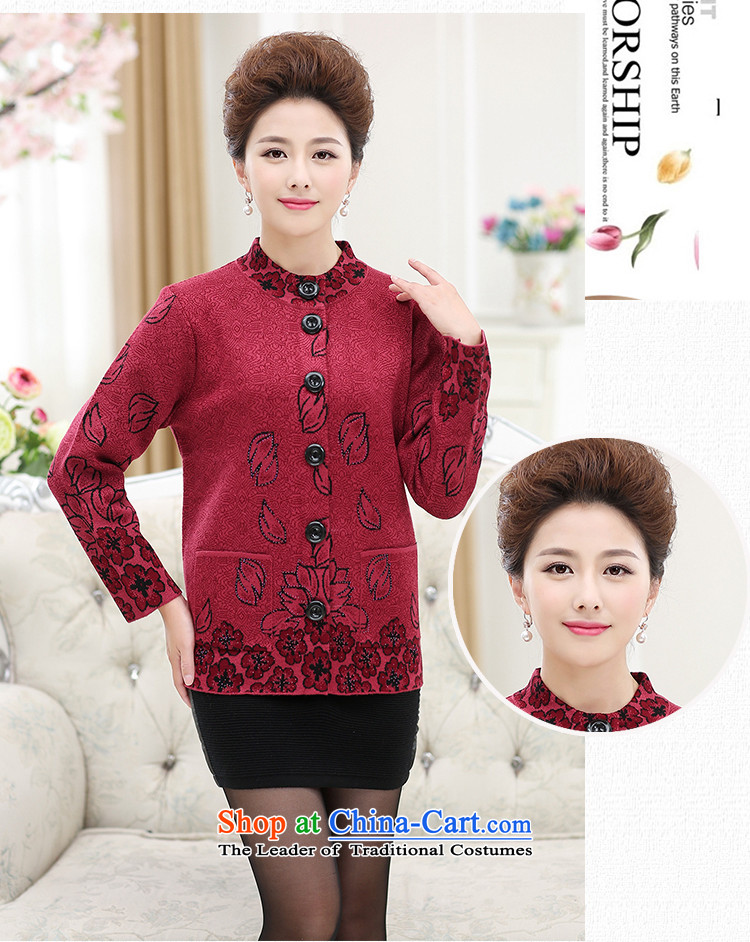 The elderly in the woolen sweater GENYARD women's mother loaded thick sweater cardigan elderly grandmothers replacing large knitted jackets dark red 3XL picture, prices, brand platters! The elections are supplied in the national character of distribution, so action, buy now enjoy more preferential! As soon as possible.