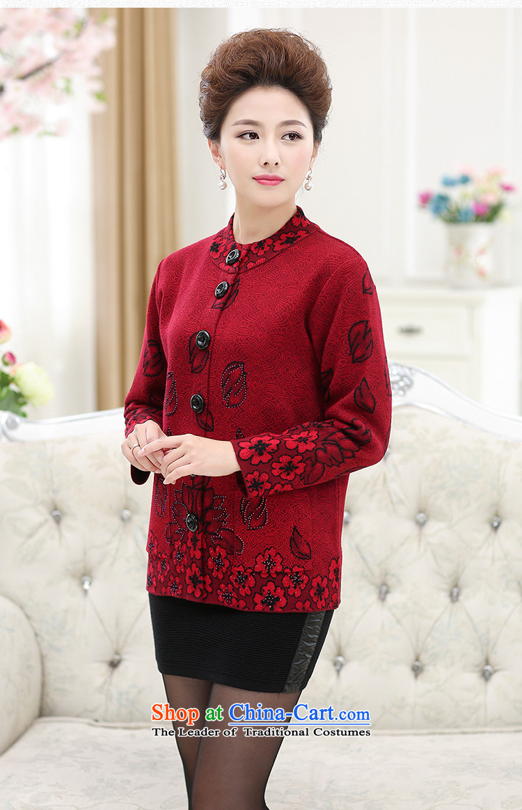The elderly in the woolen sweater GENYARD women's mother loaded thick sweater cardigan elderly grandmothers replacing large knitted jackets dark red 3XL picture, prices, brand platters! The elections are supplied in the national character of distribution, so action, buy now enjoy more preferential! As soon as possible.