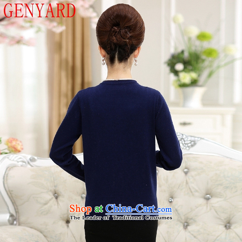 Replace the fall of middle-aged moms GENYARD sweater cardigan in older women knitted shirts and older persons light woolen coats apricot 2XL( recommendations 135-150 catty ),GENYARD,,, shopping on the Internet