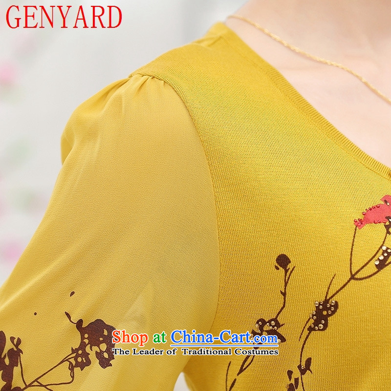 In the number of older women's GENYARD fall inside the chiffon sleeve t-shirt-sleeves, forming the middle-aged ladies of the Netherlands for larger mother replacing summer coat Tsing 2XL 130-140 catty ,GENYARD,,, shopping on the Internet