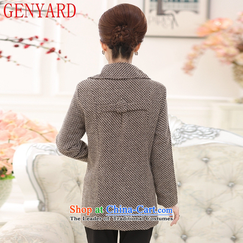 In the number of older women's GENYARD fall inside gross? boxed long jacket mother shirts lapel long-sleeved thick large a khaki XL,GENYARD,,, shopping on the Internet