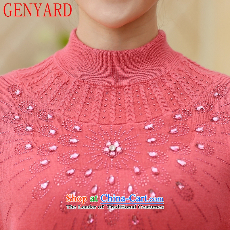 The elderly in a sweater GENYARD Cardigan Girl ) during the spring and autumn replacing middle-aged ladies mother boxed long-sleeved T-shirt with round collar knitted sweaters pink 2XL ,GENYARD,,, paras. 135-145 catty shopping on the Internet