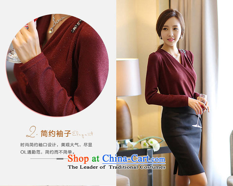The Secretary for women shop .2015 involving new products fall Korean Couture fashion thin, long-sleeved sexy cross-V-Neck Sweater, forming the women s deep blue T-shirt, prices, brand image of Platters! The elections are supplied in the national character of distribution, so action, buy now enjoy more preferential! As soon as possible.