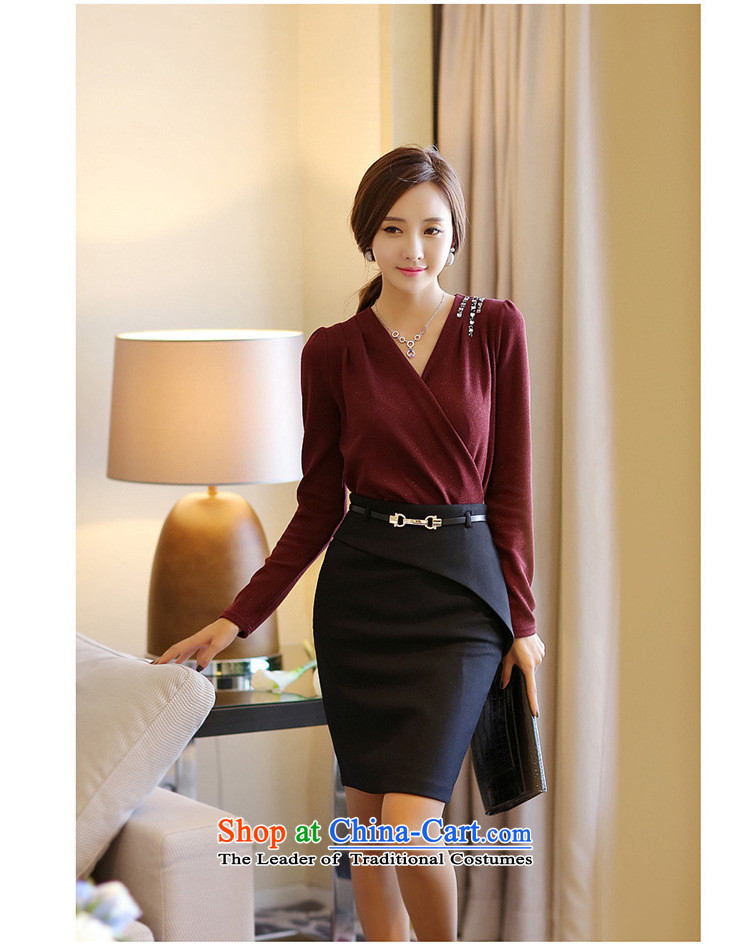 The Secretary for women shop .2015 involving new products fall Korean Couture fashion thin, long-sleeved sexy cross-V-Neck Sweater, forming the women s deep blue T-shirt, prices, brand image of Platters! The elections are supplied in the national character of distribution, so action, buy now enjoy more preferential! As soon as possible.