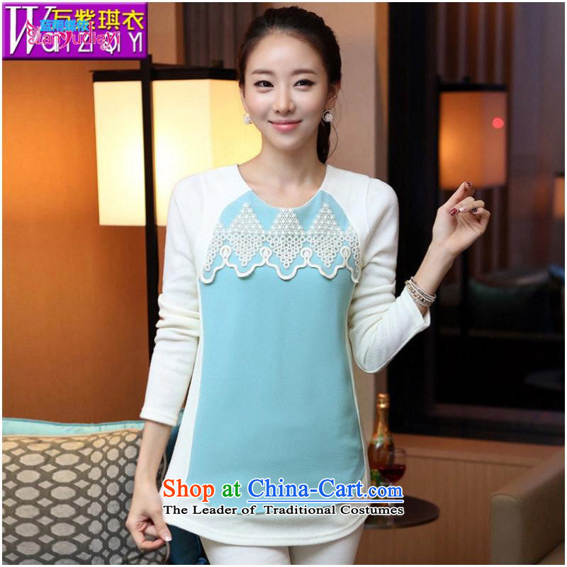 The Secretary for women shop .2015 involving fall of new products Korean fashion boutiques, female knocked color stitching long-sleeved sweater knit-to-female white M Blue rain butterfly according to , , , shopping on the Internet