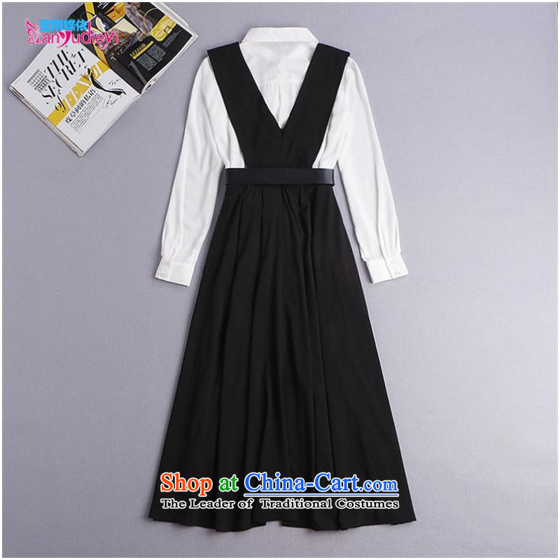 The Secretary for women shop .2015 involving fall of new strap long skirt long sleeved shirt + 2 piece dresses fall inside the girl  Y34G4 picture color L, blue rain butterfly according to , , , shopping on the Internet
