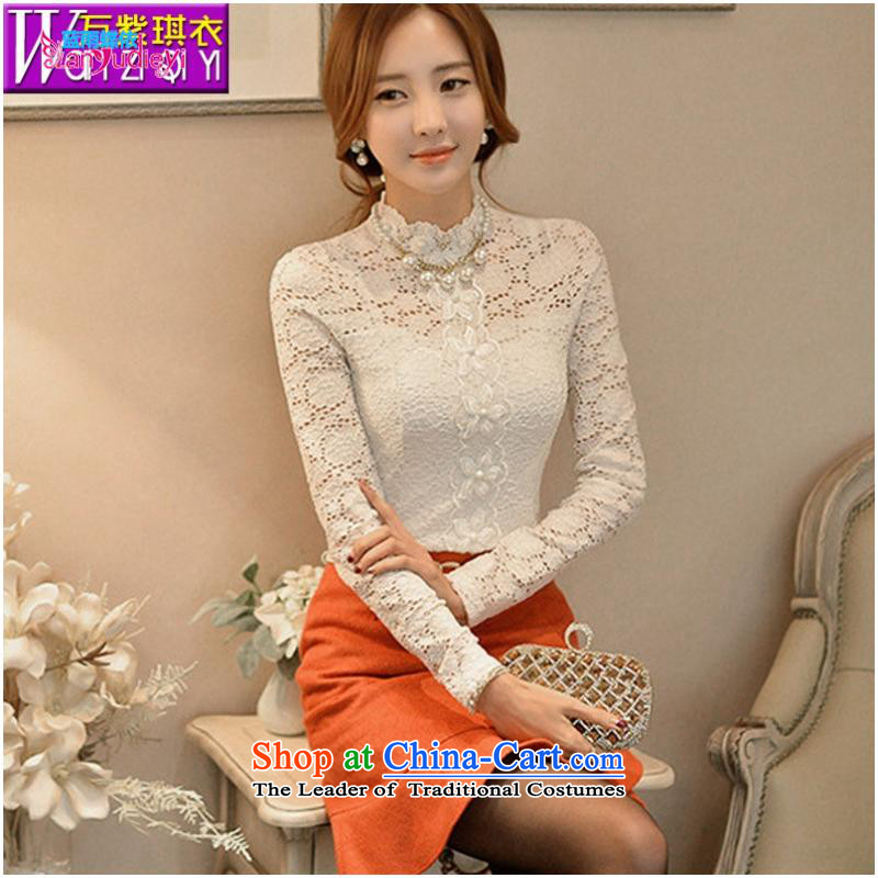 The Secretary for women involved in-store. European site fall new Western big forming the Women's clothes lace manually set the Pearl River Delta engraving lace white shirt T-shirt , blue rain butterfly according to , , , shopping on the Internet