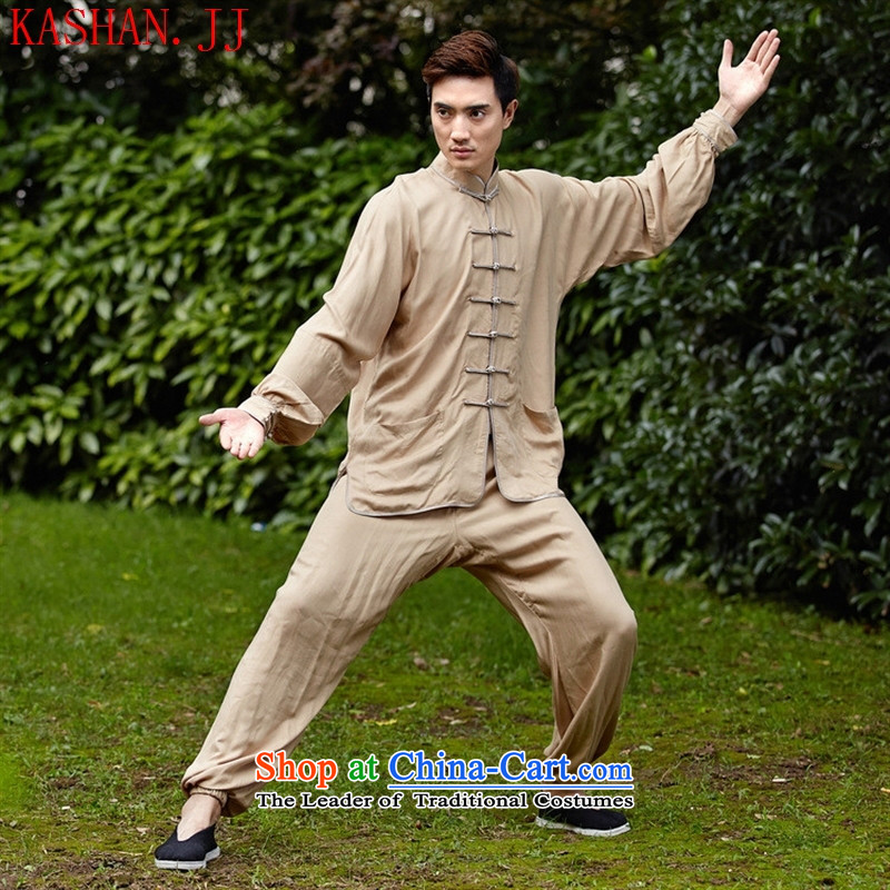 Mano-hwan's men Tang dynasty kit 2527-1) kung fu shirt collar new ethnic Han-Tang dynasty, beige kit 06 XXS, Card (KASHAN.JJ bandying Susan Sarandon) , , , shopping on the Internet