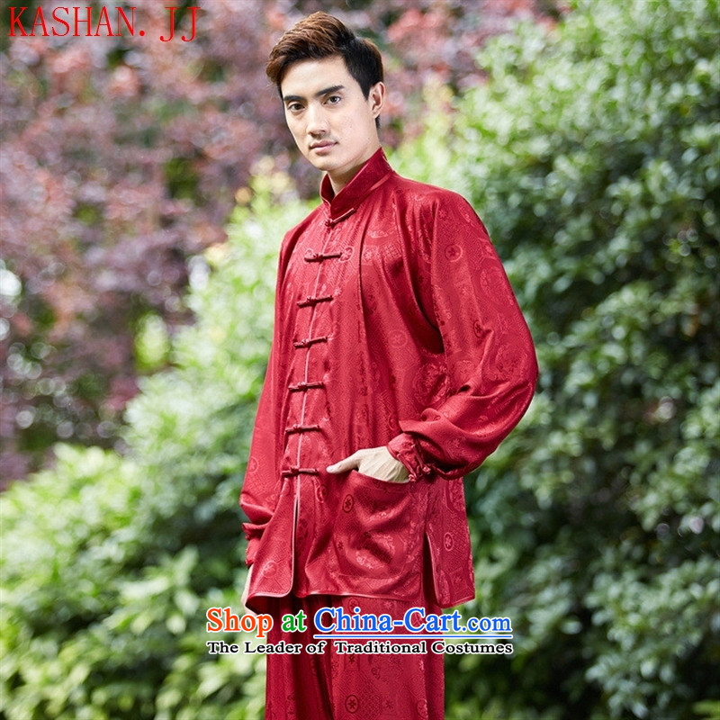 Mano-hwan's men Tang dynasty kit 2526-3) kung fu shirt collar new ethnic Han-Tang dynasty men in lung beige kit 01 XL, Susan Sarandon Zaoyuan (KASHAN.JJ card) , , , shopping on the Internet