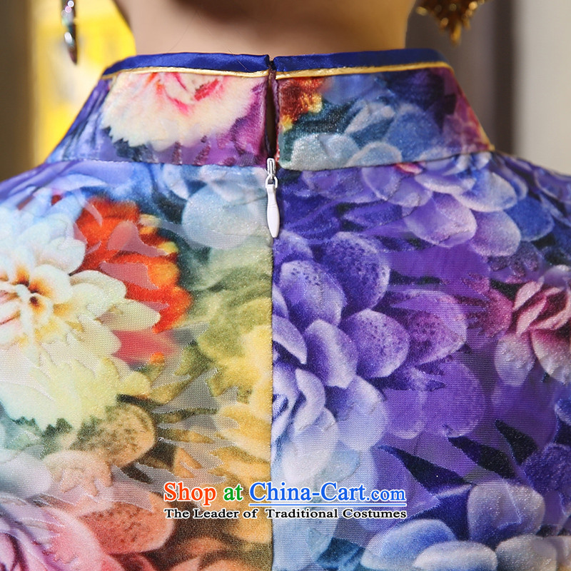 Yuan Ye take of qipao autumn 2015 scouring pads, Stylish retro long cheongsam dress in long improved cheongsam dress ZA9805 dress photo color pixel YUAN YUAN XXL, SU) , , , shopping on the Internet