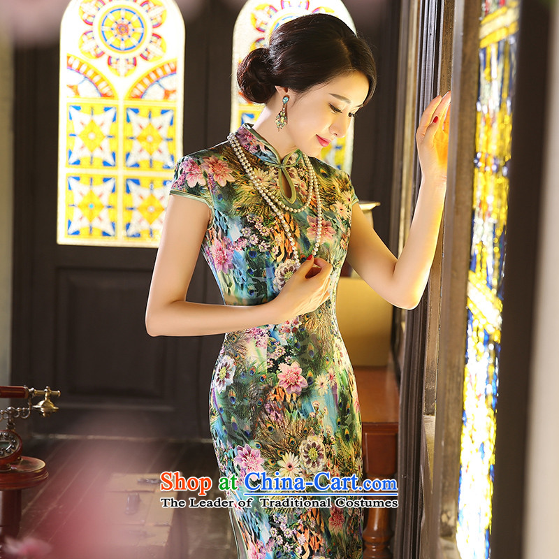 Yuan of eternal qipao autumn 2015 scouring pads installed long load improved cheongsam dress mother in older cheongsam dress photo color XXL, ZA9806 Ms. Anita Yuen (YUAN SU shopping on the Internet has been pressed.)