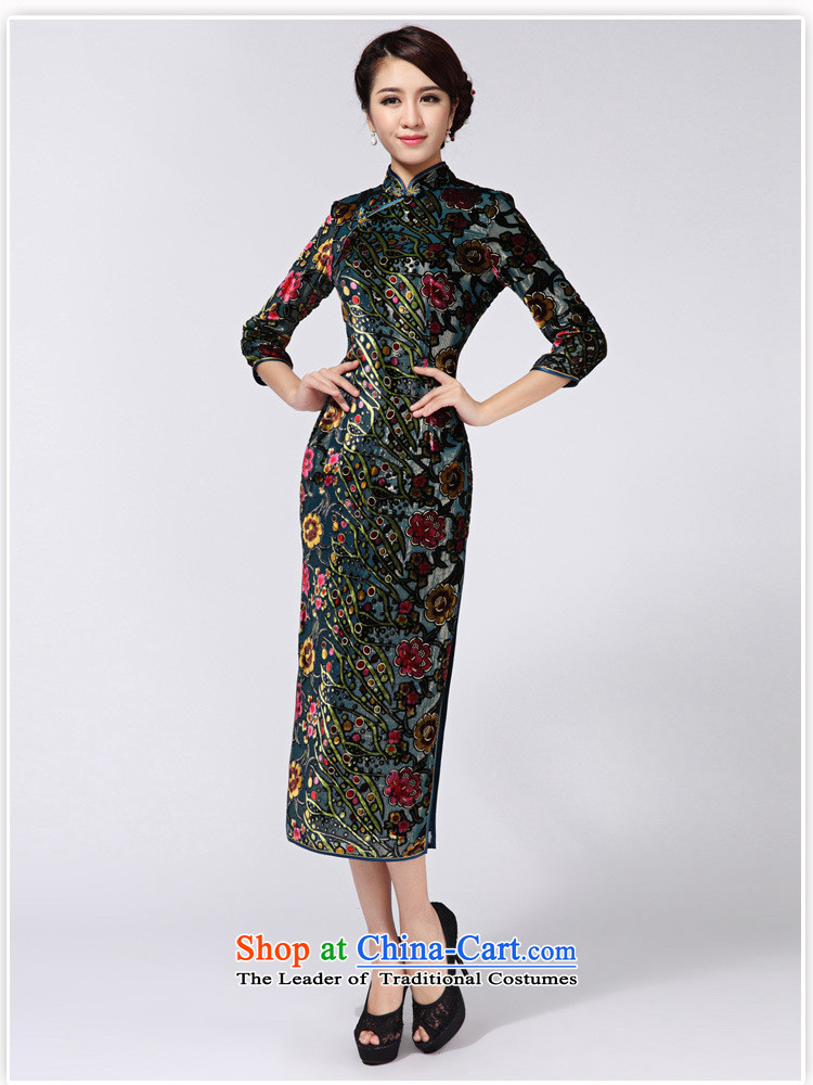 Mano-hwan's new arts Sau San video thin temperament banquet long wool qipao qipao XXXL green picture, prices, brand platters! The elections are supplied in the national character of distribution, so action, buy now enjoy more preferential! As soon as possible.