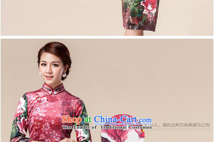 Mano-hwan's fall/winter collections of nostalgia for the improvement of Chinese Dress Tang decorated seen wearing short-sleeved 7) gold velour cheongsam dress chestnut horses XL Photo, prices, brand platters! The elections are supplied in the national character of distribution, so action, buy now enjoy more preferential! As soon as possible.