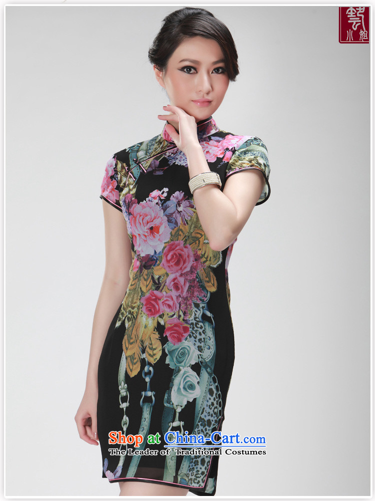 Mano-hwan's summer Ms. new improved cheongsam dress stylish cheongsam dress short-sleeved black M pictures summer girl, prices, brand platters! The elections are supplied in the national character of distribution, so action, buy now enjoy more preferential! As soon as possible.