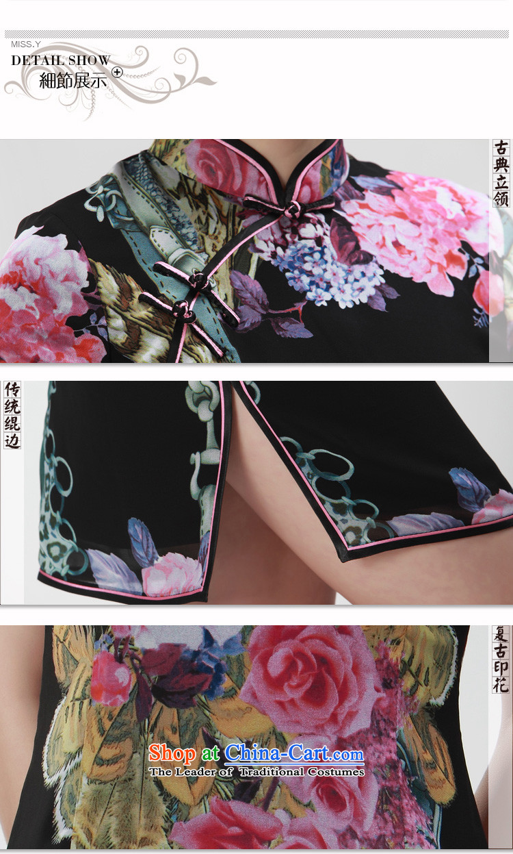 Mano-hwan's summer Ms. new improved cheongsam dress stylish cheongsam dress short-sleeved black M pictures summer girl, prices, brand platters! The elections are supplied in the national character of distribution, so action, buy now enjoy more preferential! As soon as possible.