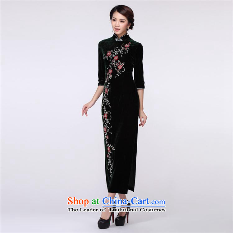 The nail-joo-hwan's qipao real gold velour stunning banquet in short long qipao improved dress long long-sleeved XL Photo, prices, brand platters! The elections are supplied in the national character of distribution, so action, buy now enjoy more preferential! As soon as possible.