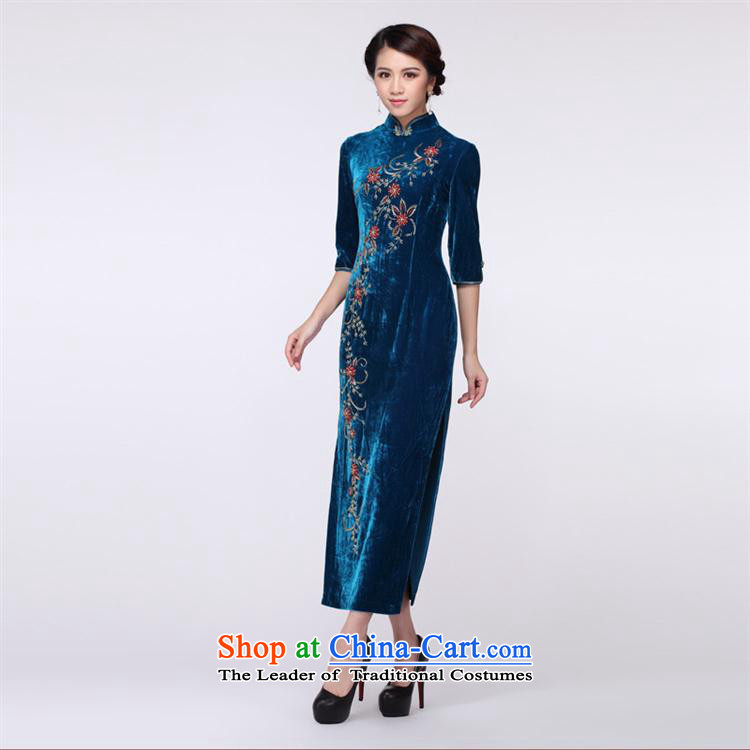 The nail-joo-hwan's qipao real gold velour stunning banquet in short long qipao improved dress long long-sleeved XL Photo, prices, brand platters! The elections are supplied in the national character of distribution, so action, buy now enjoy more preferential! As soon as possible.