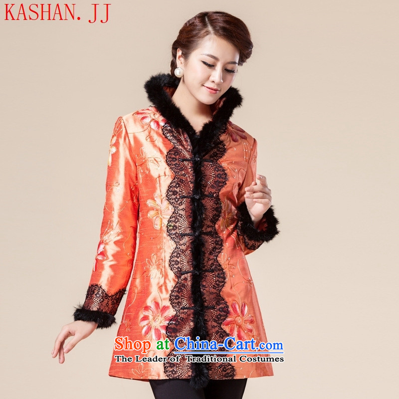 Mano-hwan's arts Tang dynasty new winter coat jacket female Chinese noble activity in rabbit hair long wire of Chinese cotton red M card by Femme Fatale Shan House (KASHAN.JJ) , , , shopping on the Internet