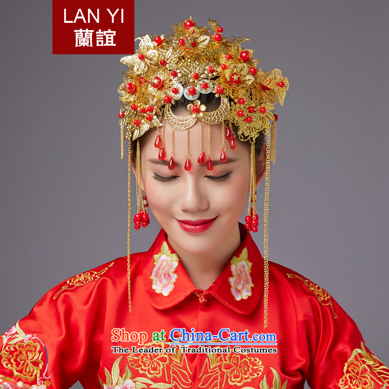 The Friends of ancient headdress edging CHINESE CHEONGSAM FUNG Sau Wo Service Classic Champion Accessories Red Head Ornaments marriages ornaments Picture Color