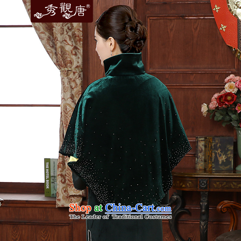 [Sau Kwun Tong] Noblesse Oblige spent 2015 Fall/Winter Collections new cheongsam cloak shoulder Embroidery Stamp shawl Kampala P5920 XXL, black-soo Kwun Tong shopping on the Internet has been pressed.