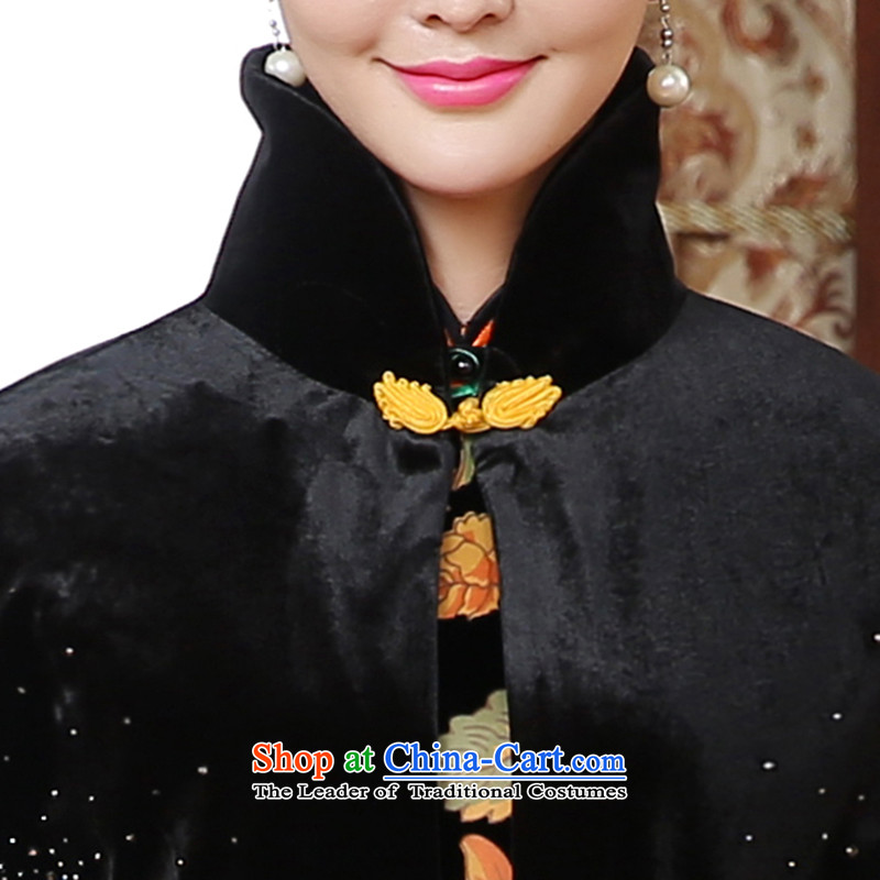 [Sau Kwun Tong] Noblesse Oblige spent 2015 Fall/Winter Collections new cheongsam cloak shoulder Embroidery Stamp shawl Kampala P5920 XXL, black-soo Kwun Tong shopping on the Internet has been pressed.