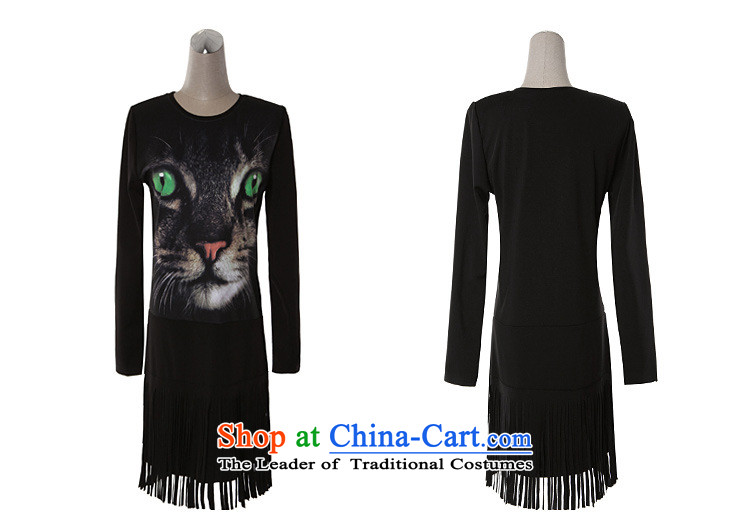 And involved shop New) Autumn *2015 Female European site long round-neck collar long-sleeved T-shirt, forming the edging shirt cats black L picture, prices, brand platters! The elections are supplied in the national character of distribution, so action, buy now enjoy more preferential! As soon as possible.