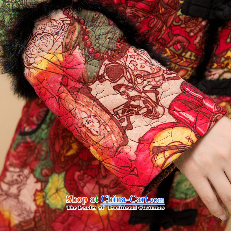 The Cave of the elderly for autumn and winter new thick Tang dynasty windbreaker hip trendy fashion in the long, Ms. Tang dynasty cotton coat 207.6 2 color XXL, Adam and Eve elderly shopping on the Internet has been pressed.