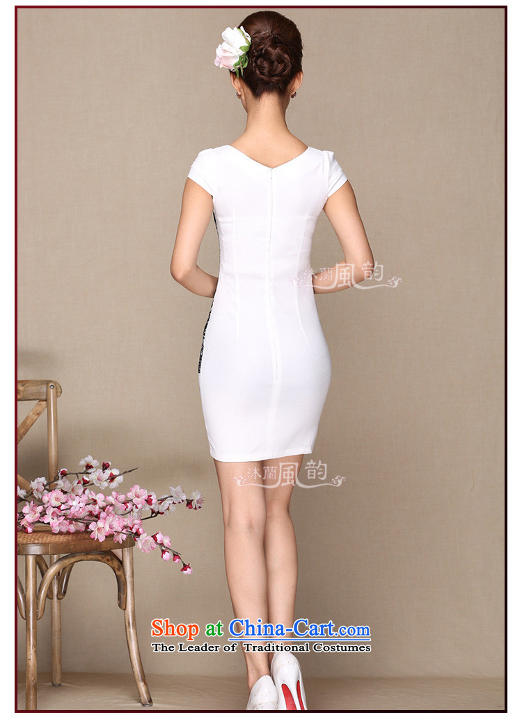 Mano-hwan's new summer short, improved stylish cheongsam dress retro graphics cotton dress thin white L picture, prices, brand platters! The elections are supplied in the national character of distribution, so action, buy now enjoy more preferential! As soon as possible.
