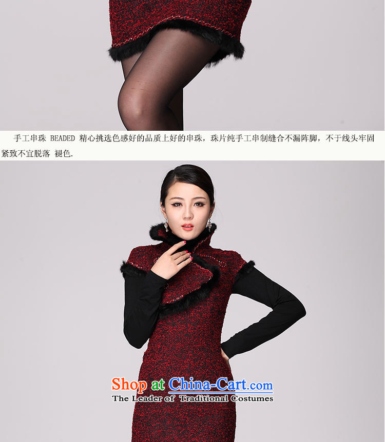 Mano-hwan's 2015 new winter clothing clip cotton qipao embroidered stylish gross for improved cheongsam dress qipao winter qipao wine red L picture, prices, brand platters! The elections are supplied in the national character of distribution, so action, buy now enjoy more preferential! As soon as possible.