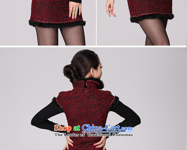 Mano-hwan's 2015 new winter clothing clip cotton qipao embroidered stylish gross for improved cheongsam dress qipao winter qipao wine red L picture, prices, brand platters! The elections are supplied in the national character of distribution, so action, buy now enjoy more preferential! As soon as possible.