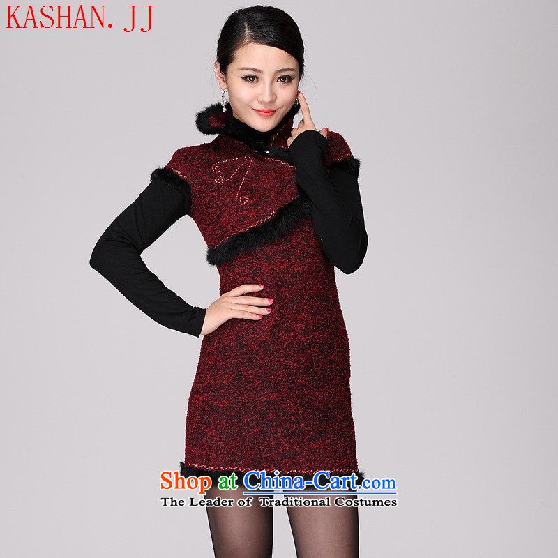 Mano-hwan's 2015 new winter clothing clip cotton qipao embroidered stylish gross for improved cheongsam dress qipao winter cheongsam wine red , L, Susan Sarandon Zaoyuan (KASHAN.JJ card) , , , shopping on the Internet