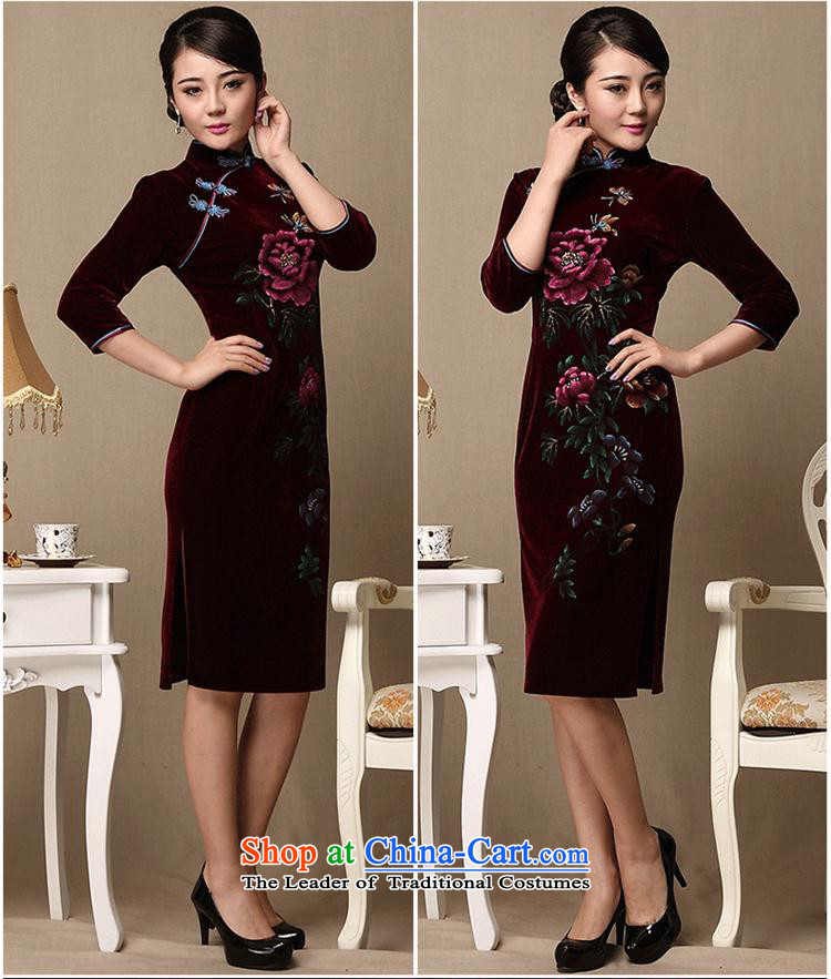 Mano-hwan's 2015 new cheongsam with retro style qipao and improvement of mother Couture fashion autumn and winter cheongsam XXXL purple picture, prices, brand platters! The elections are supplied in the national character of distribution, so action, buy now enjoy more preferential! As soon as possible.