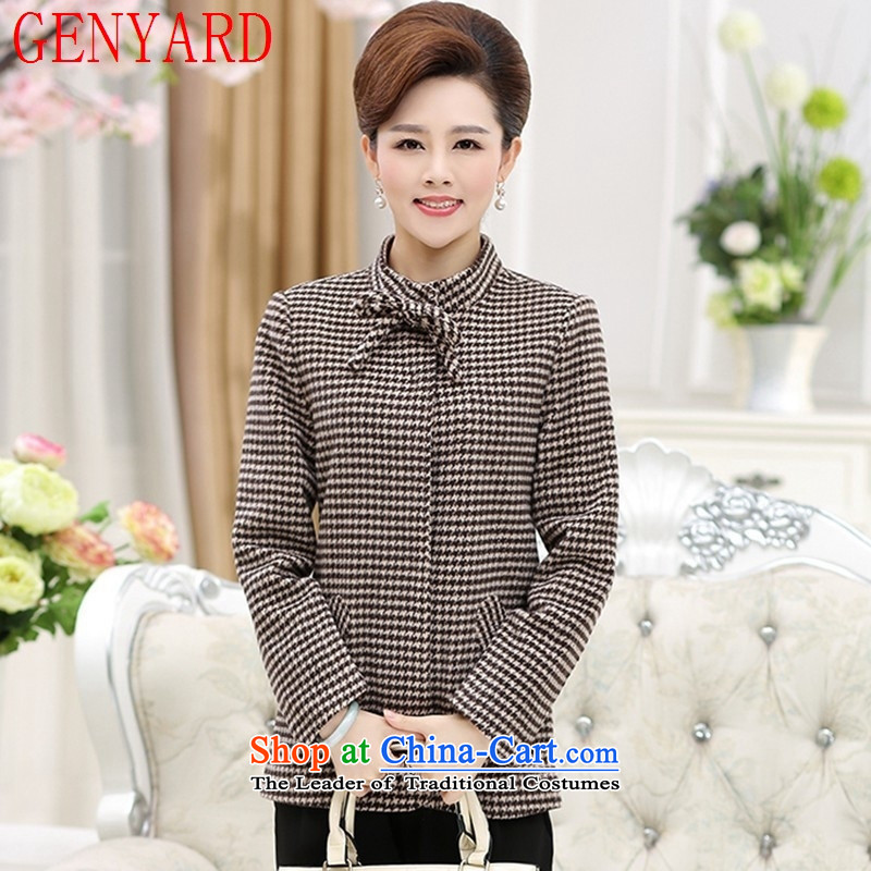 In the number of older women's GENYARD2015 autumn new jacket, middle-aged moms with thousands of leisure bird of gross jacket red grille?XXXL?