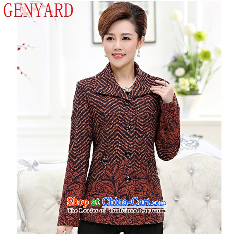 New Spring and Autumn GENYARD2015_ women's gross is older large load mother coat grandma blouses?XXXXL red