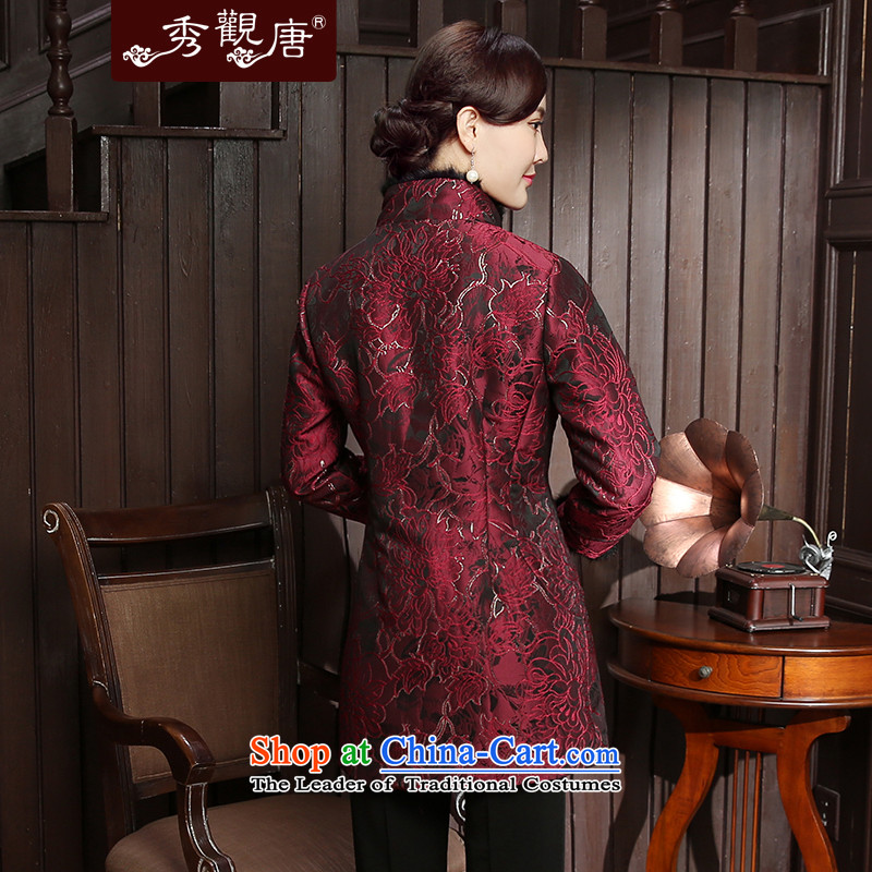 [Sau Kwun Tong Yan Cheung 2015] Fall/Winter Collections Of Chinese New improved temperament mother Tang Jacket coat TC5814 RED , L, Sau Kwun Tong shopping on the Internet has been pressed.