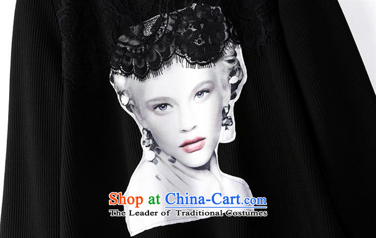 Ya-ting and fashion boutiques autumn load new women's personality silhouette lace flower stitching Sau San wild black T-shirt S picture, prices, brand platters! The elections are supplied in the national character of distribution, so action, buy now enjoy more preferential! As soon as possible.