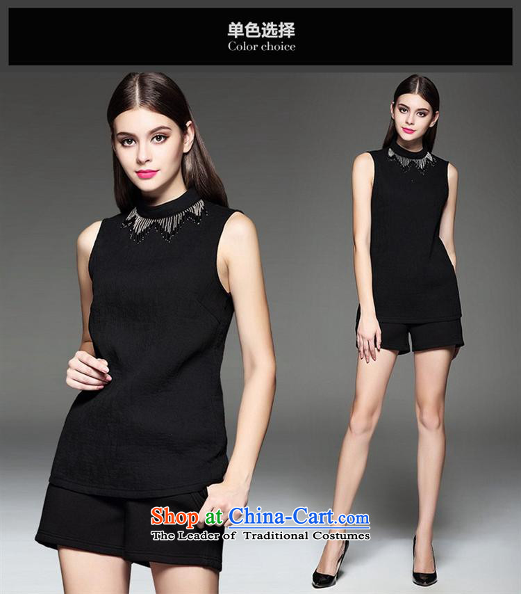 Ya-ting and fashion boutiques European site autumn and winter clothes market new products Europe and minimalist decoration beaded Sau San video thin black sleeveless shirt XL Photo, prices, brand platters! The elections are supplied in the national character of distribution, so action, buy now enjoy more preferential! As soon as possible.