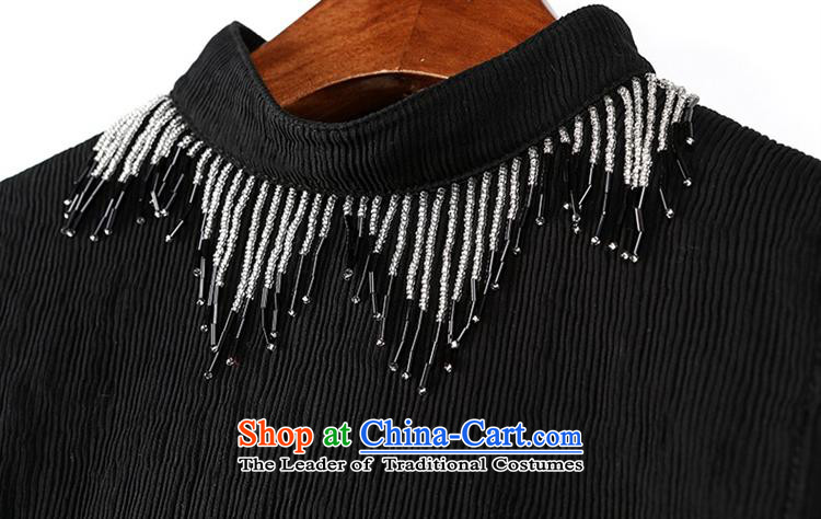 Ya-ting and fashion boutiques European site autumn and winter clothes market new products Europe and minimalist decoration beaded Sau San video thin black sleeveless shirt XL Photo, prices, brand platters! The elections are supplied in the national character of distribution, so action, buy now enjoy more preferential! As soon as possible.