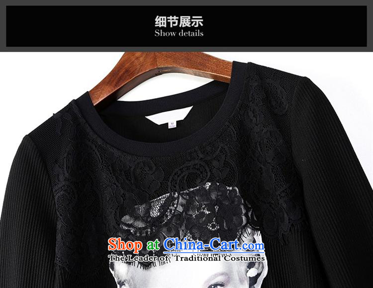 The fall in new women's personality silhouette lace flower stitching Sau San wild black T-shirt L picture, prices, brand platters! The elections are supplied in the national character of distribution, so action, buy now enjoy more preferential! As soon as possible.