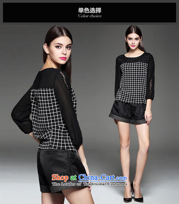 The fall in new women's personality lace stitching grid temperament shirt black S picture, prices, brand platters! The elections are supplied in the national character of distribution, so action, buy now enjoy more preferential! As soon as possible.